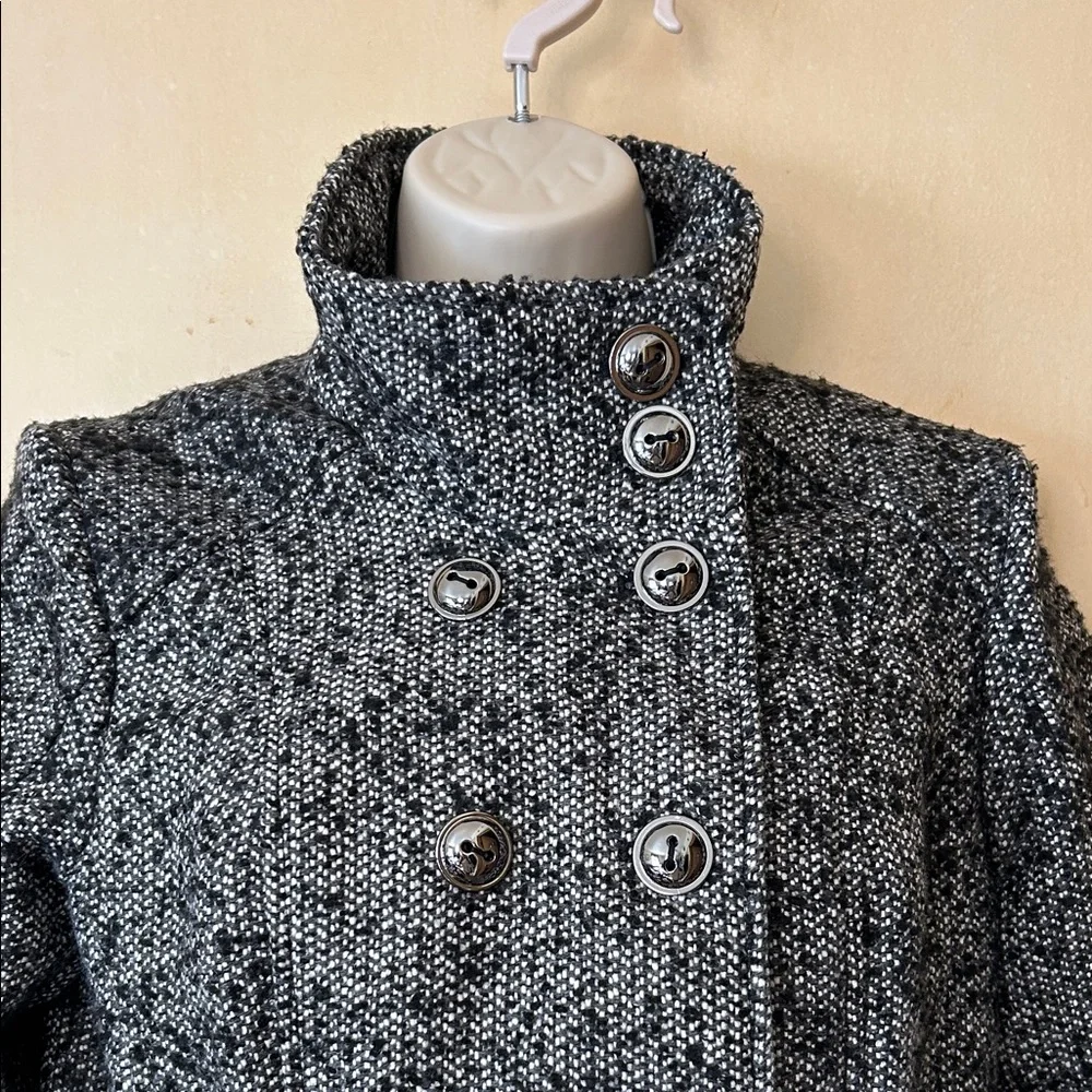 Pink Envelope Black and WhiteTweed Pea Coat size M - Picture 6 of 12